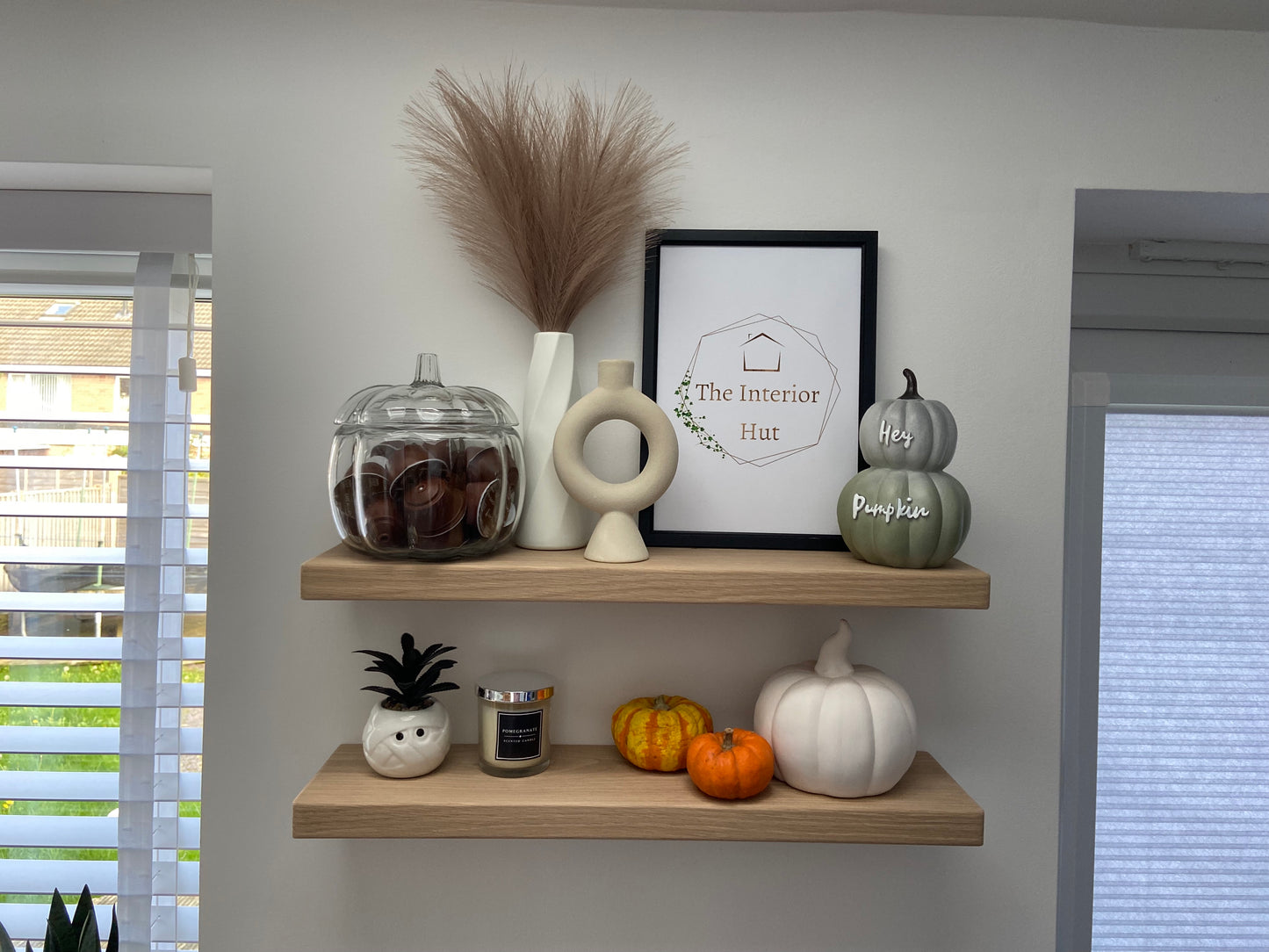 Oak Floating Shelf - 15cm Deep x 3.2cm Thick For masonry walls