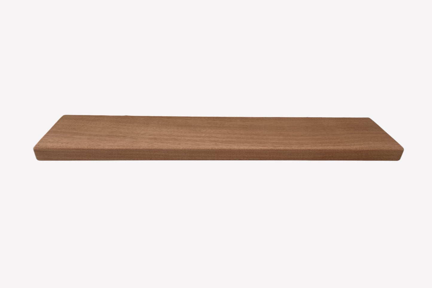 Slim Sapele Floating Shelf - For Plasterboard Dot and dab walls - Smooth Finish 10cm Deep x 2cm Thick