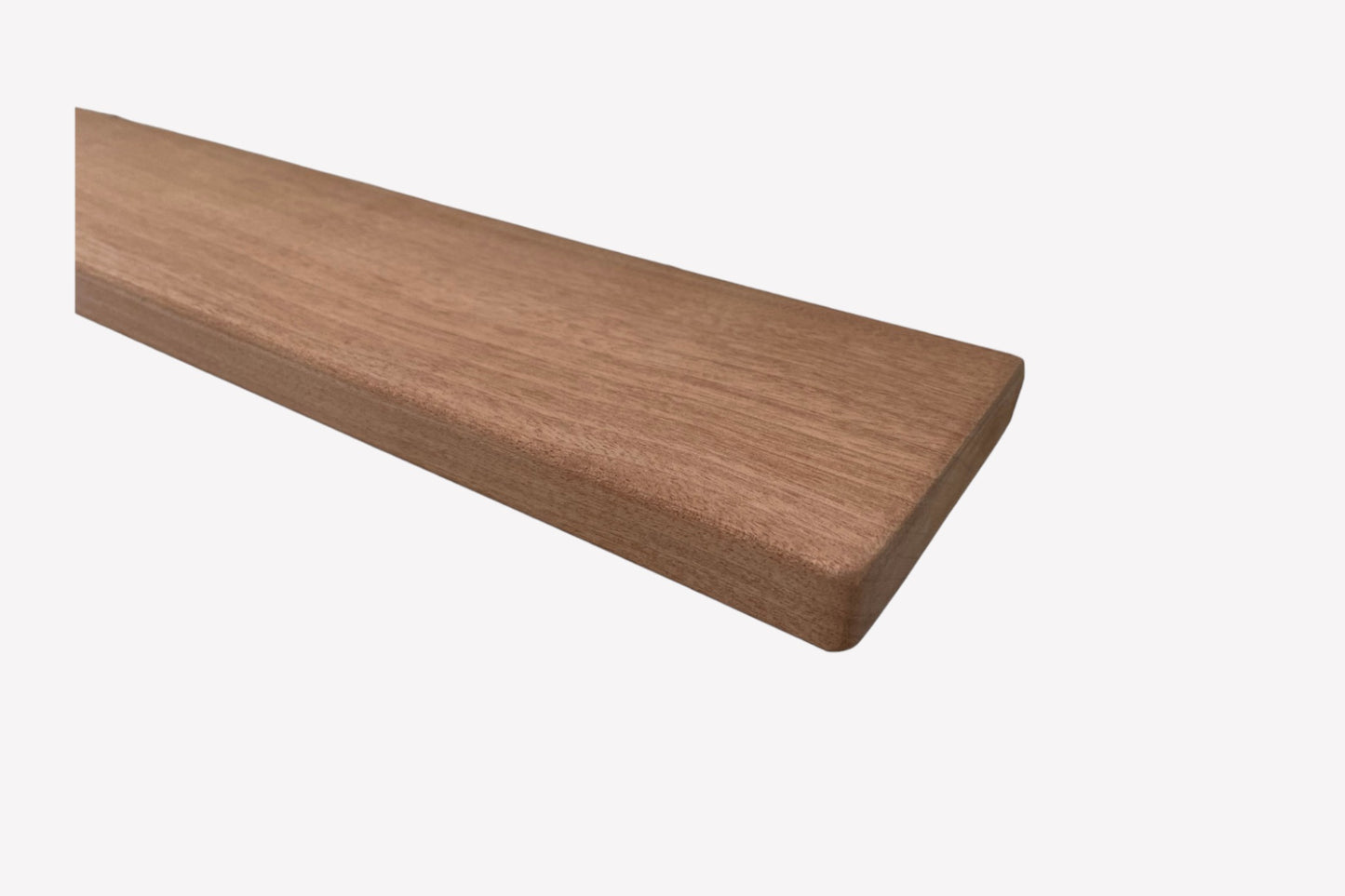 Slim Sapele Floating Shelf - For Plasterboard Dot and dab walls - Smooth Finish 10cm Deep x 2cm Thick