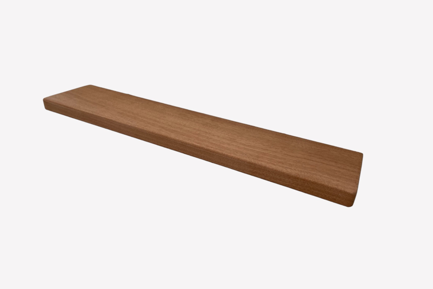 Slim Sapele Floating Shelf - For Plasterboard Dot and dab walls - Smooth Finish 10cm Deep x 2cm Thick
