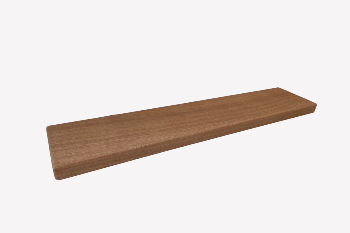 Slim Sapele Floating Shelf - For Plasterboard Dot and dab walls - Smooth Finish 10cm Deep x 2cm Thick