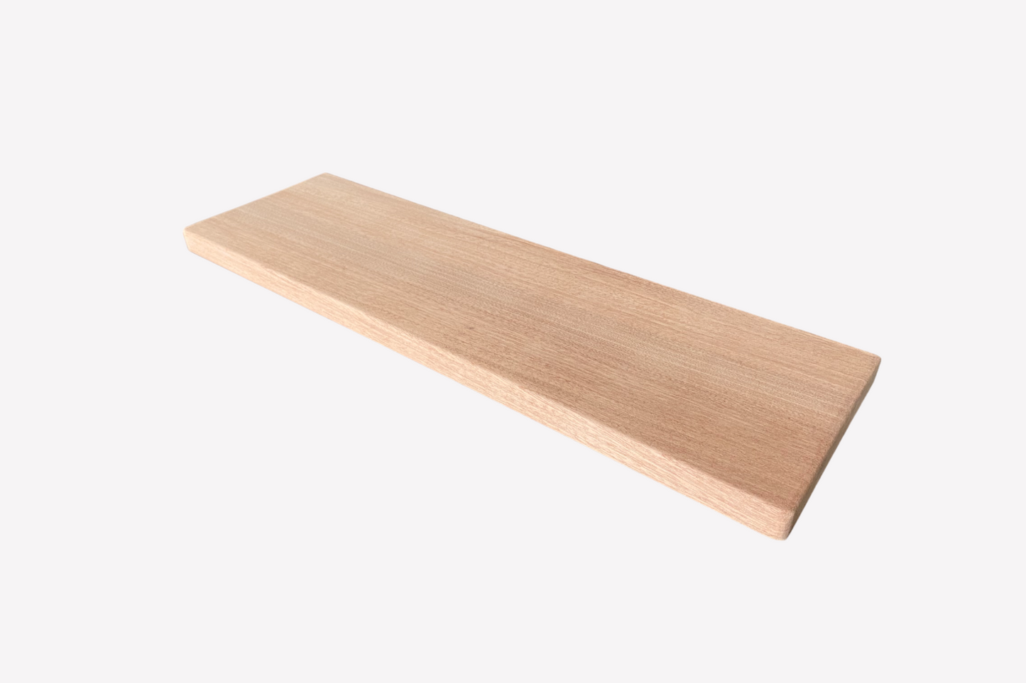 Slim Sapele Floating Shelf - Smooth Finish 20cm Deep x 2cm Thick