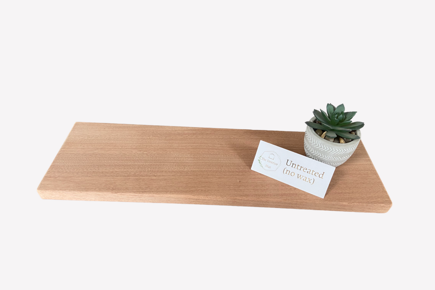 Slim Sapele Floating Shelf - Smooth Finish 20cm Deep x 2cm Thick