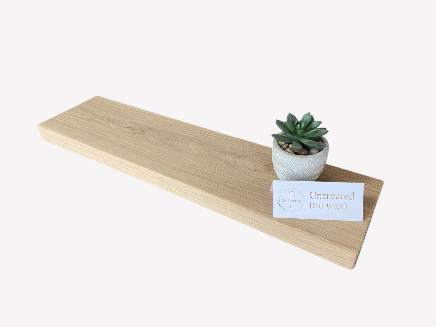 Oak Floating Shelf - 15cm Deep x 3.2cm Thick For masonry walls