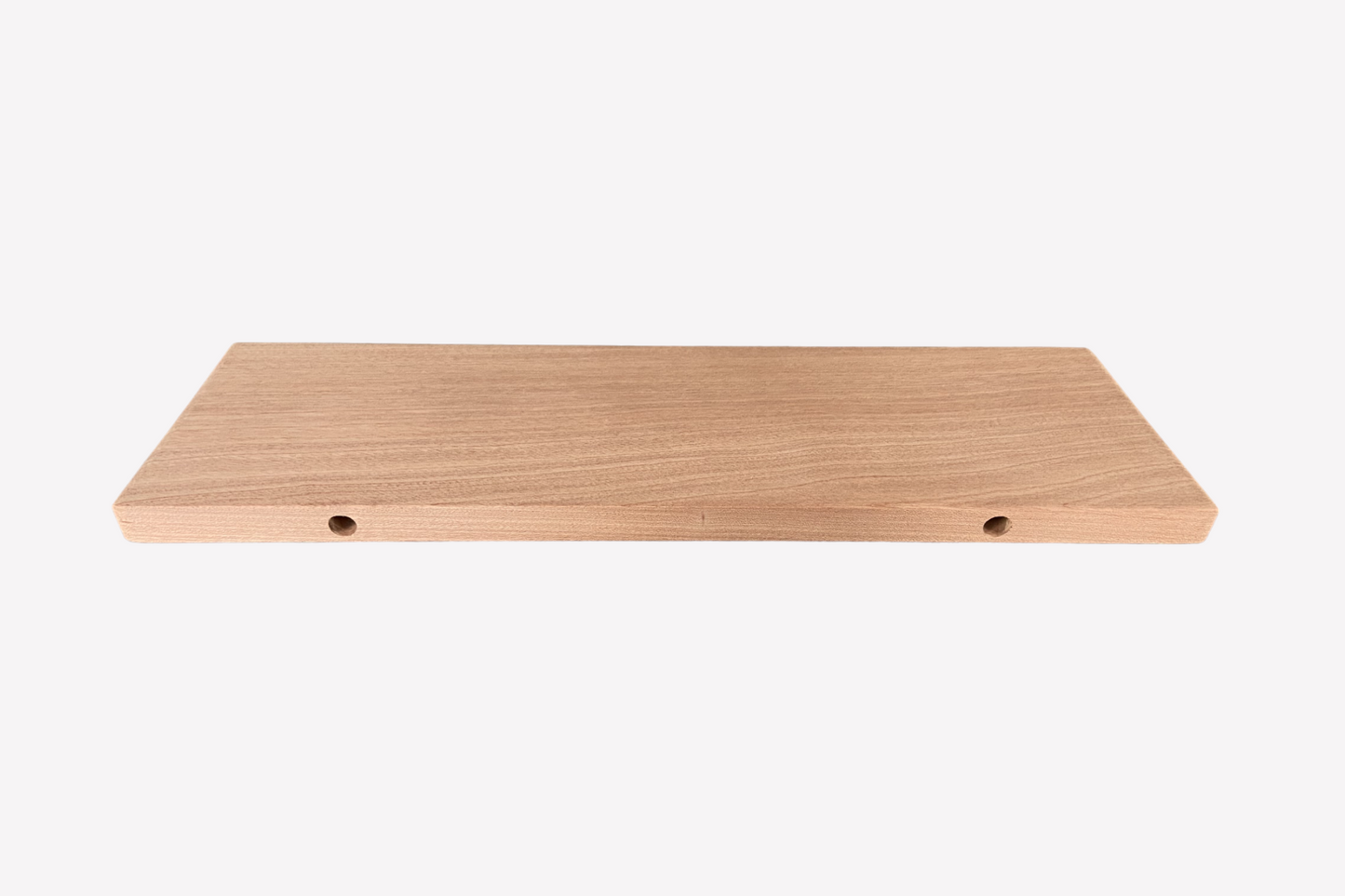 Slim Sapele Floating Shelf - Smooth Finish 15cm Deep x 2cm Thick For Plasterboard Stud Walls