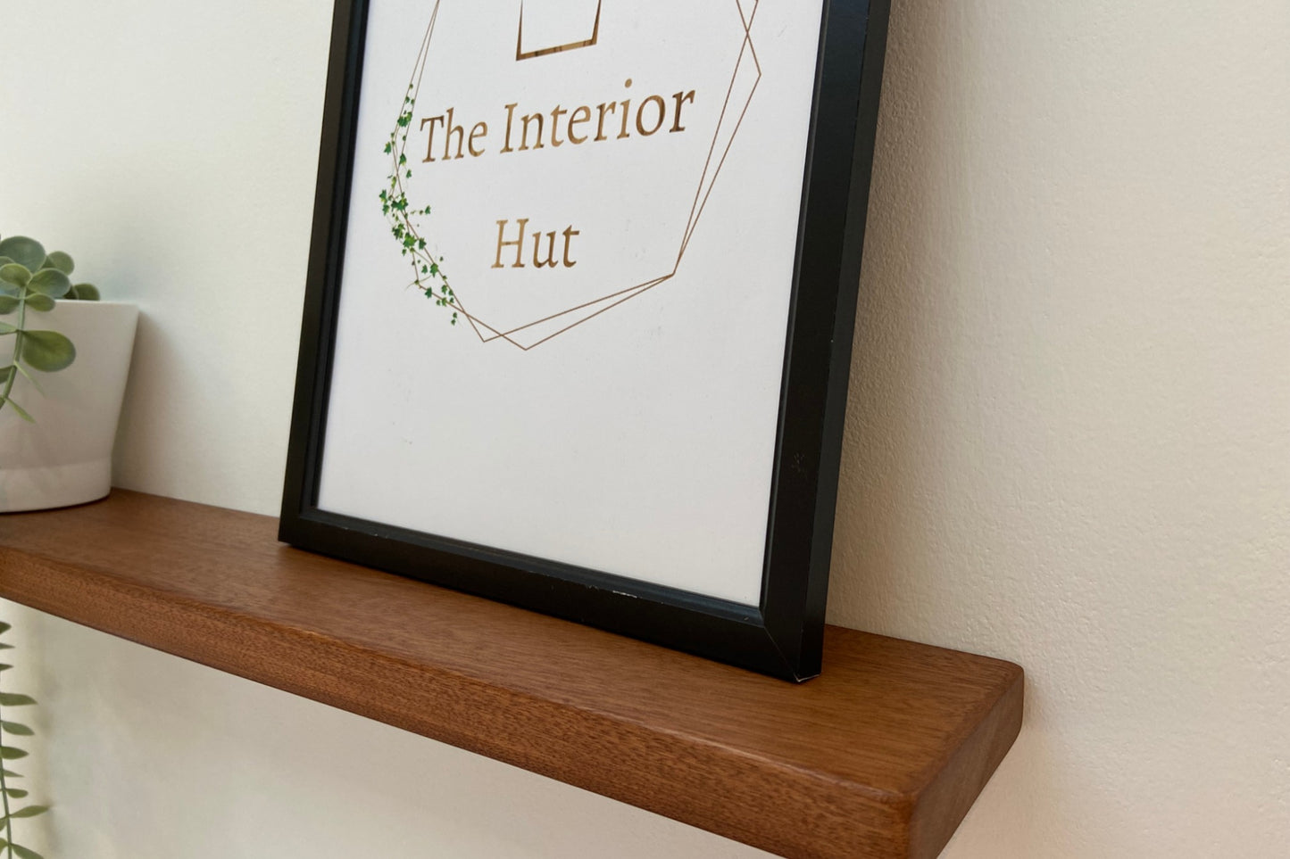 Slim Sapele Floating Shelf - For Plasterboard Dot and dab walls - Smooth Finish 10cm Deep x 2cm Thick