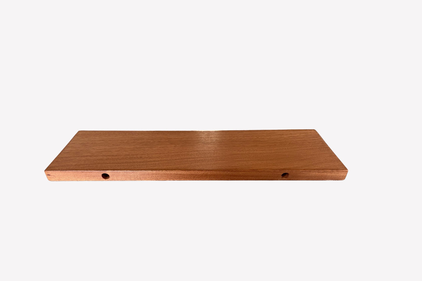 Slim Sapele Floating Shelf - For Plasterboard Dot and dab walls - Smooth Finish 10cm Deep x 2cm Thick