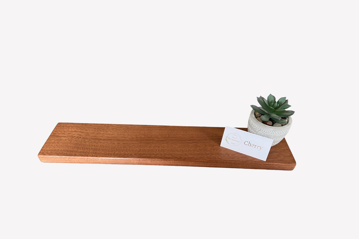 Slim Sapele Floating Shelf - For Plasterboard Dot and dab walls - Smooth Finish 10cm Deep x 2cm Thick