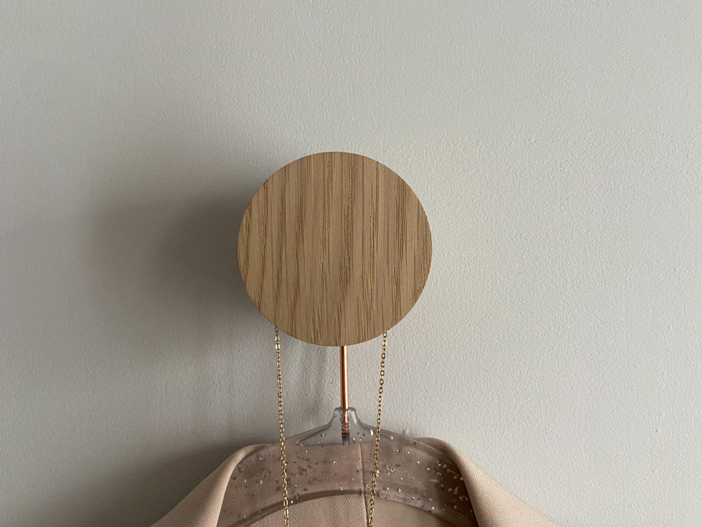 Round oak hooks / Circle coat pegs / Decorative wall hanger