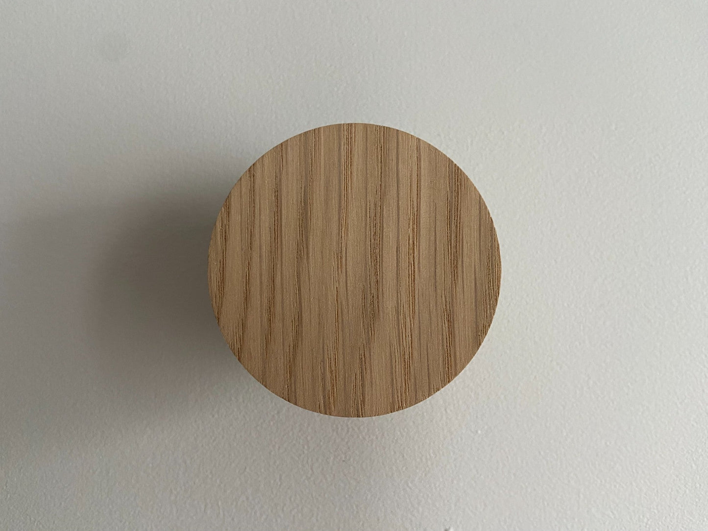 Pack of 3 Round oak hooks / Circle coat pegs / Decorative wall hanger / Deep