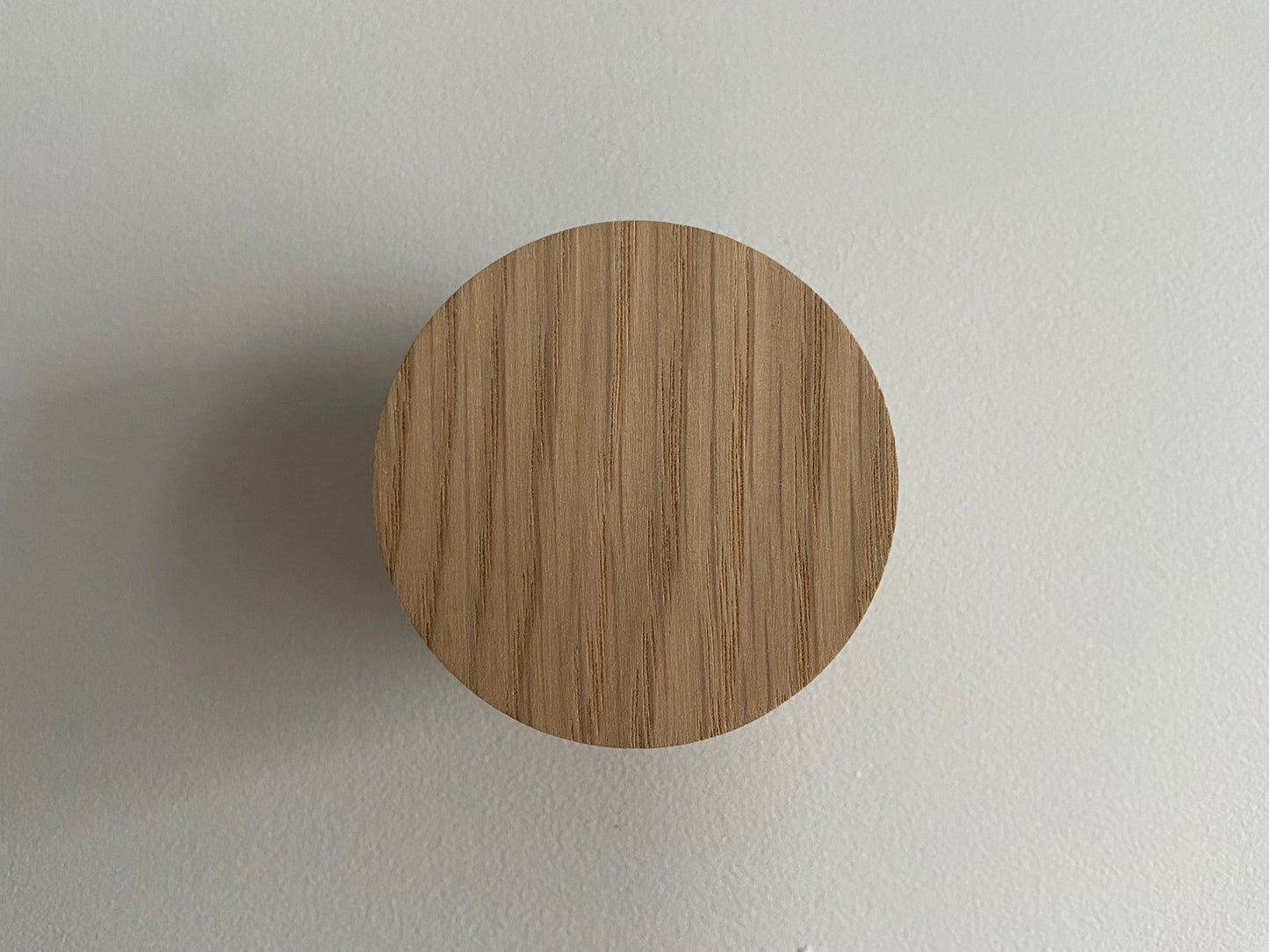 Pair of Round oak hooks / Circle coat pegs / Decorative wall hanger