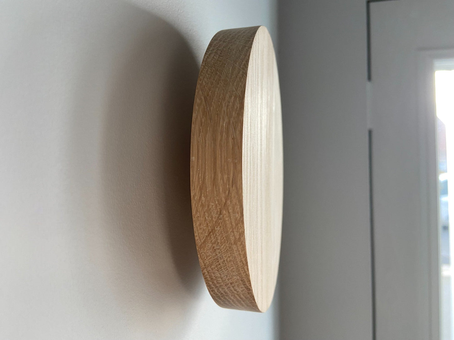 Pair of Round oak hooks / Circle coat pegs / Decorative wall hanger