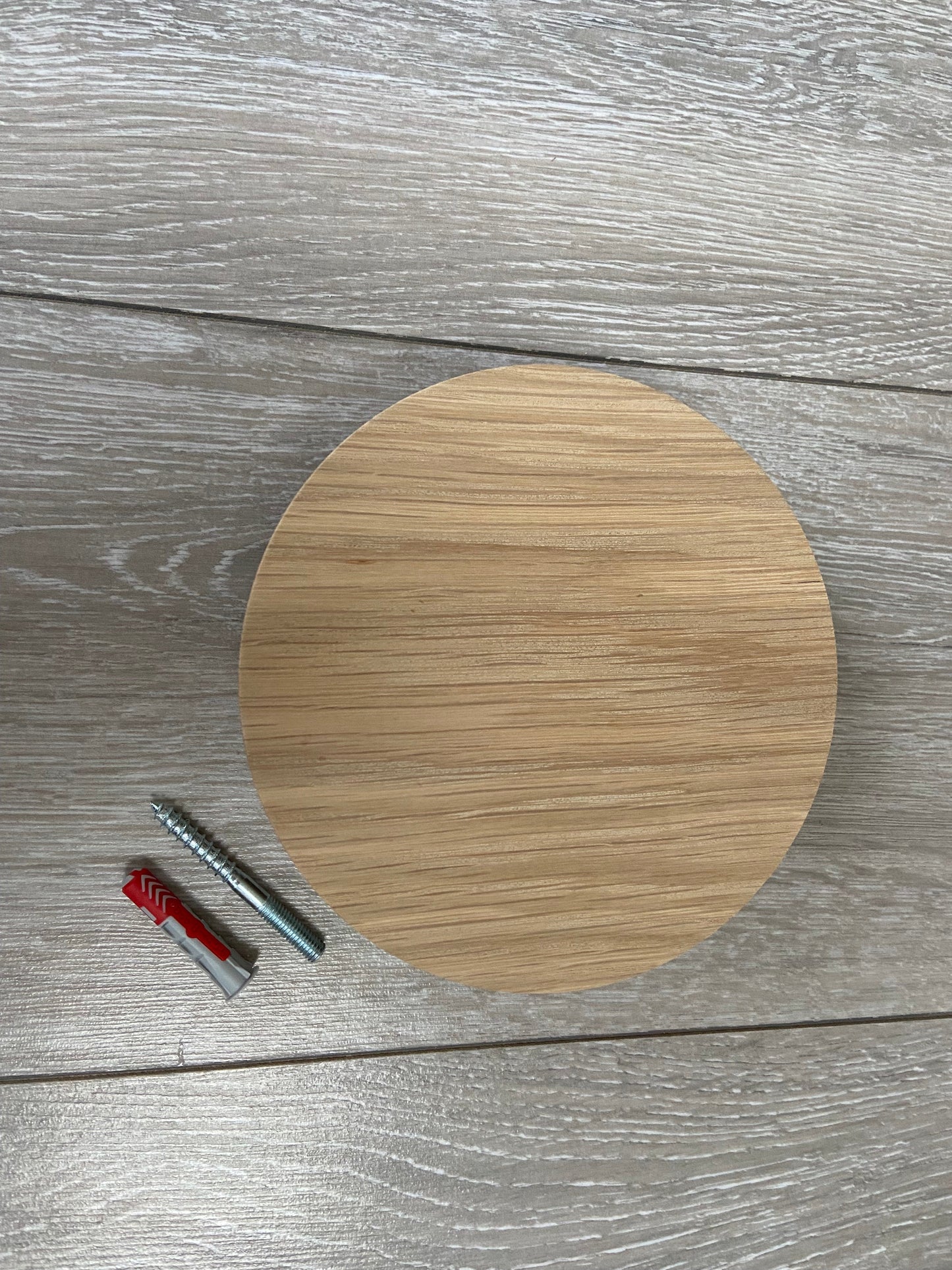 Pair of Round oak hooks / Circle coat pegs / Decorative wall hanger / Deep