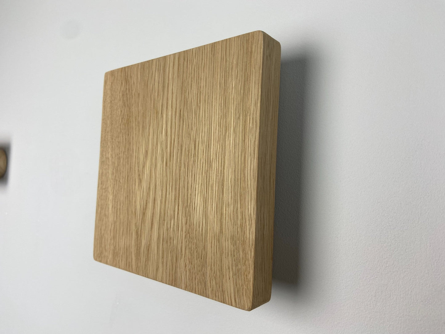 Pair of Square oak hooks / Circle coat pegs / Decorative wall hanger
