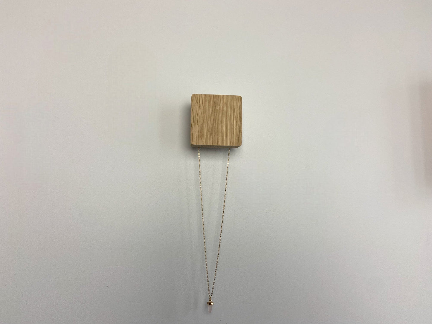 Pack of 3 Square oak hooks / Circle coat pegs / Decorative wall hanger / Deep