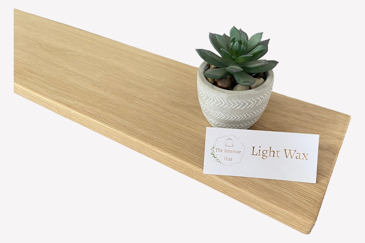 Oak Floating Shelf - 20cm Deep x 2cm Thick - For masonry walls