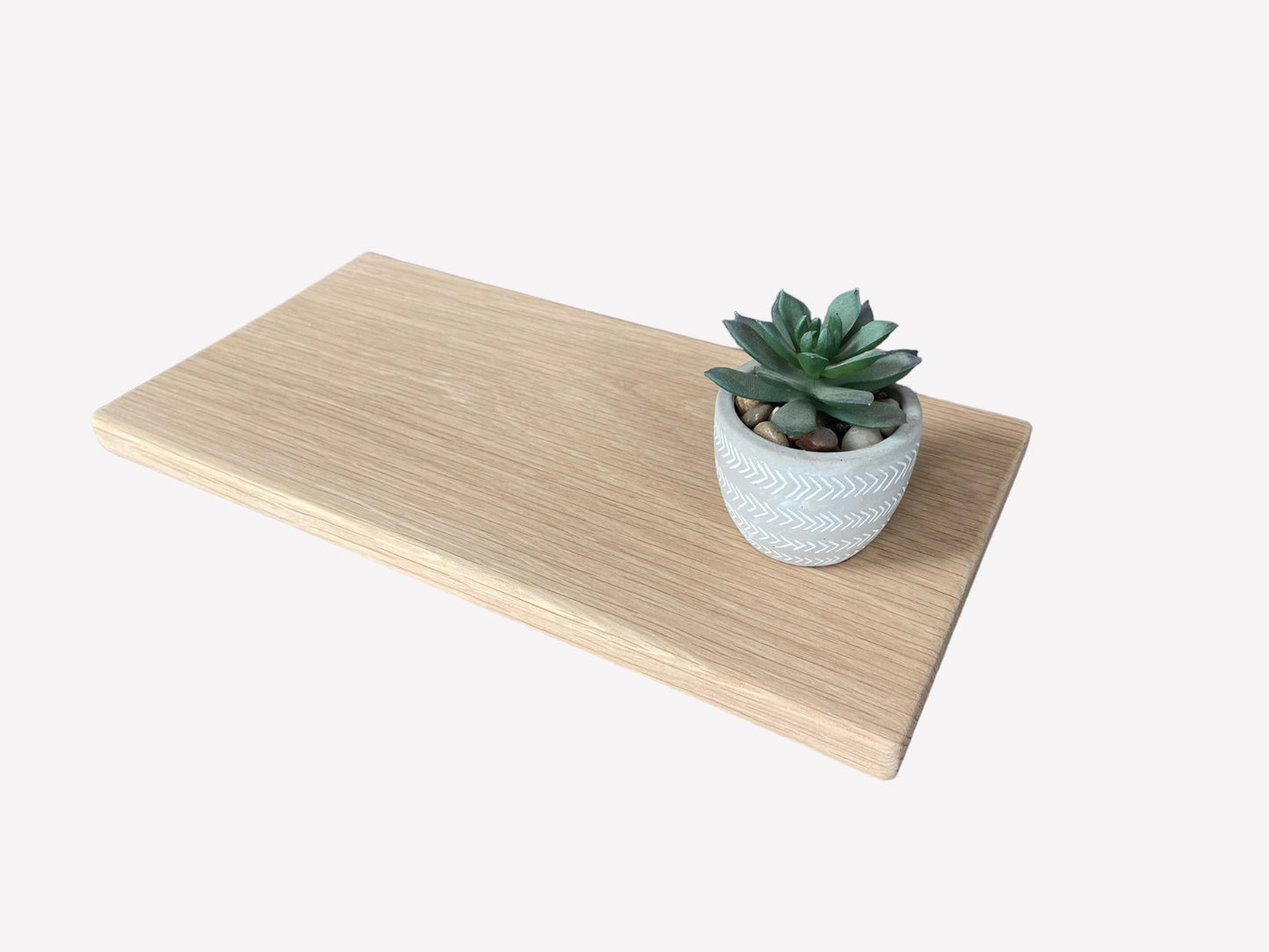 Oak Floating Shelf - 40cm in Length x 20cm Deep x 2cm Thick - For masonry walls