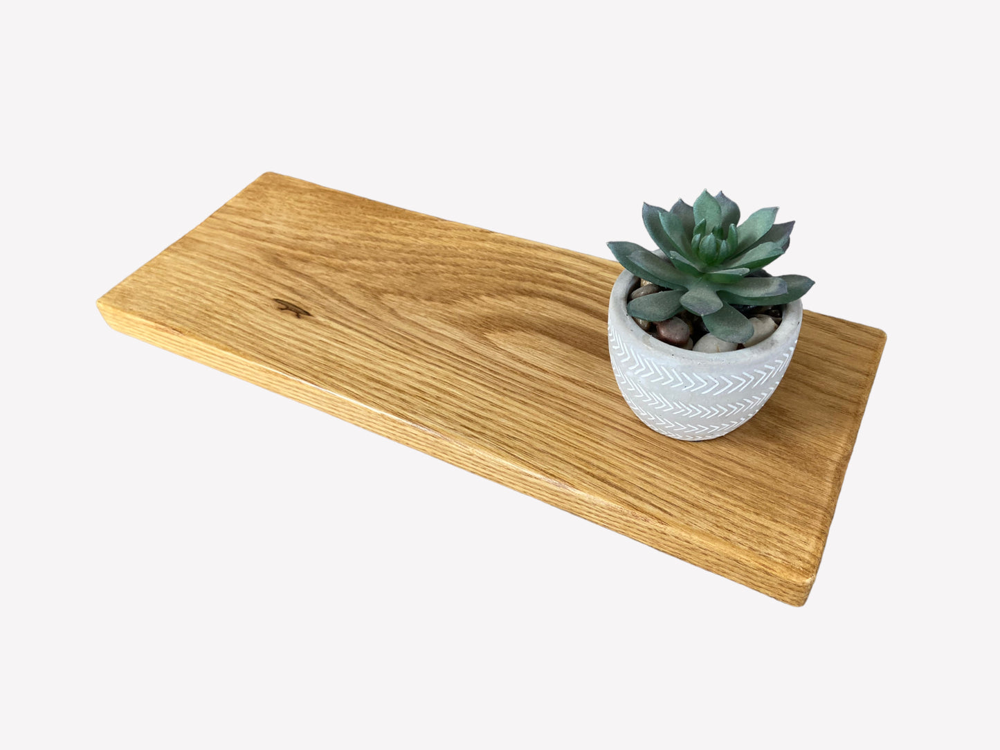 Antique Brown Slim Oak Floating Shelf - 40cm long x 15cm Deep x 2.2cm Thick for masonry walls