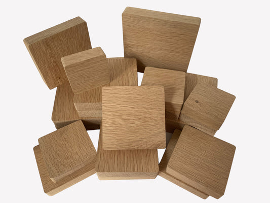 Oak Blanks, solid oak square blocks, for crafting and DIY projects