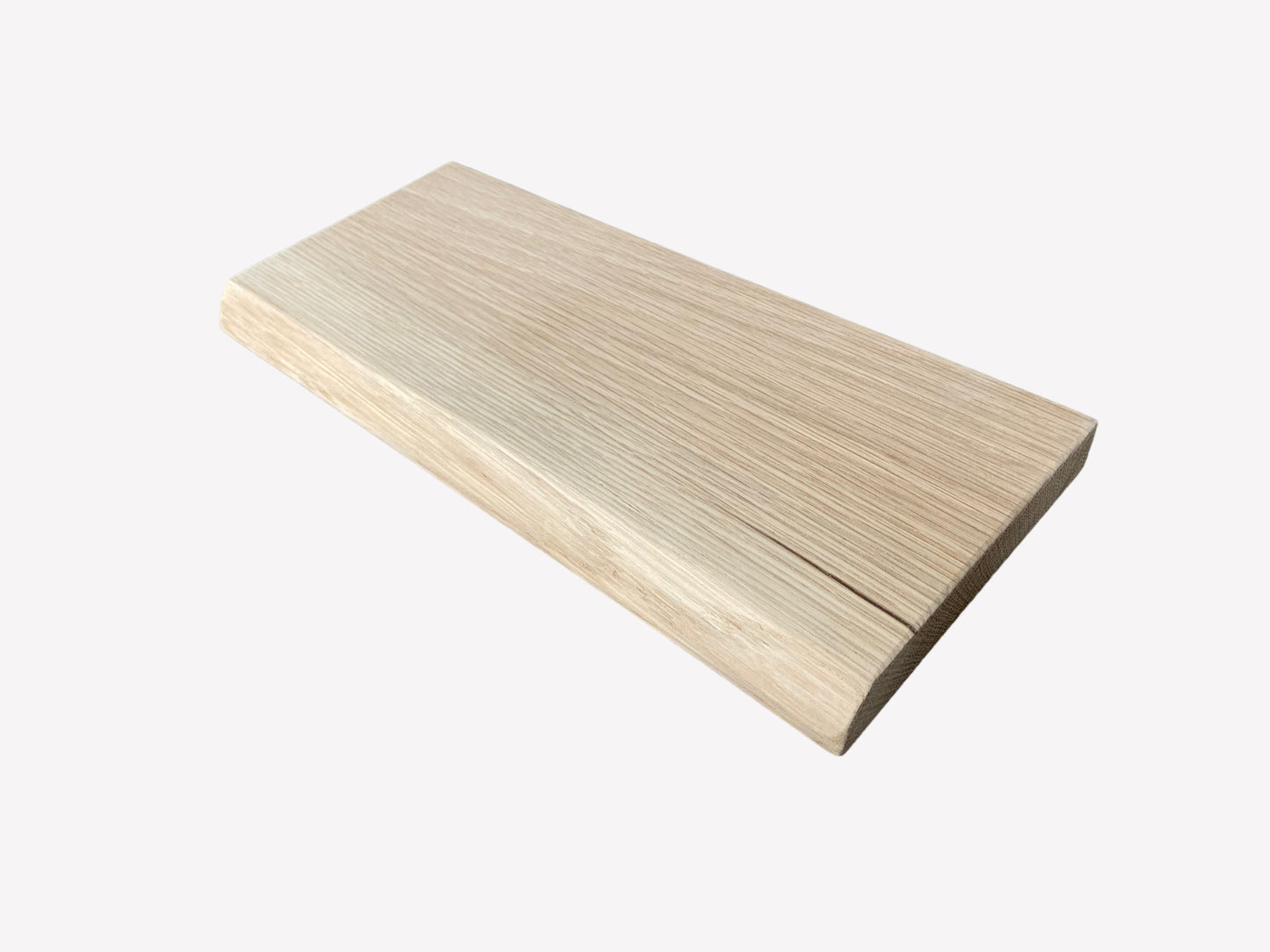 Slim Oak Floating Shelf - Live edge 35cm Deep x 15cm x 2.2cm Thick for plasterboard walls