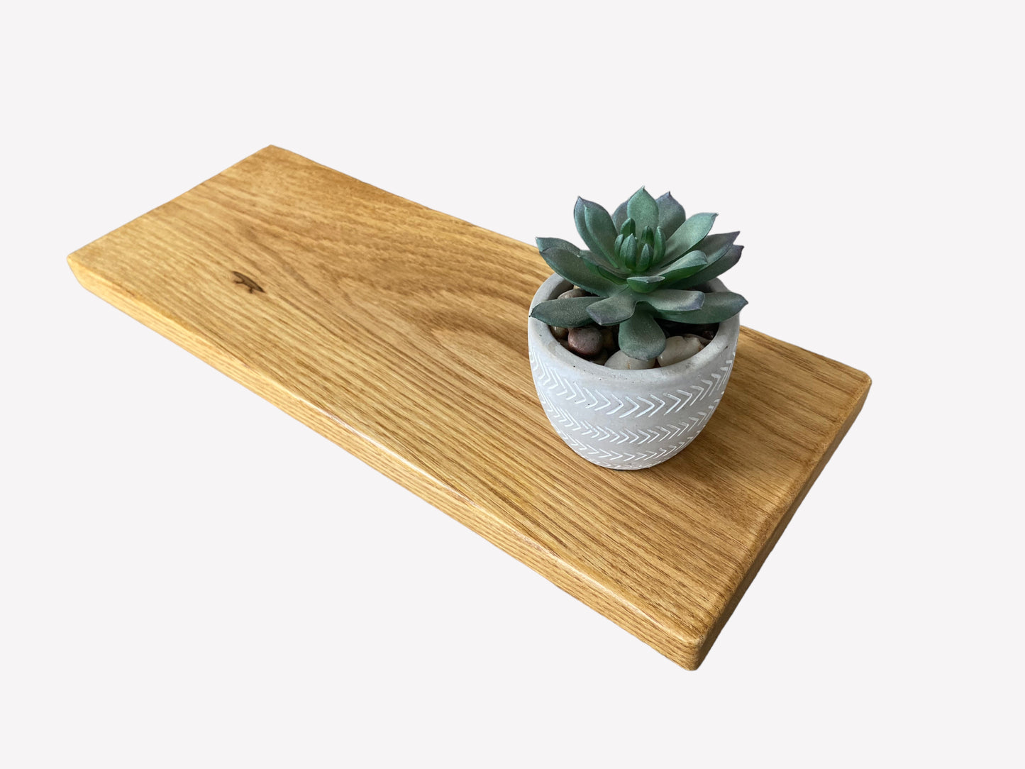 Antique Brown Slim Oak Floating Shelf - 40cm long x 15cm Deep x 2.2cm Thick for masonry walls
