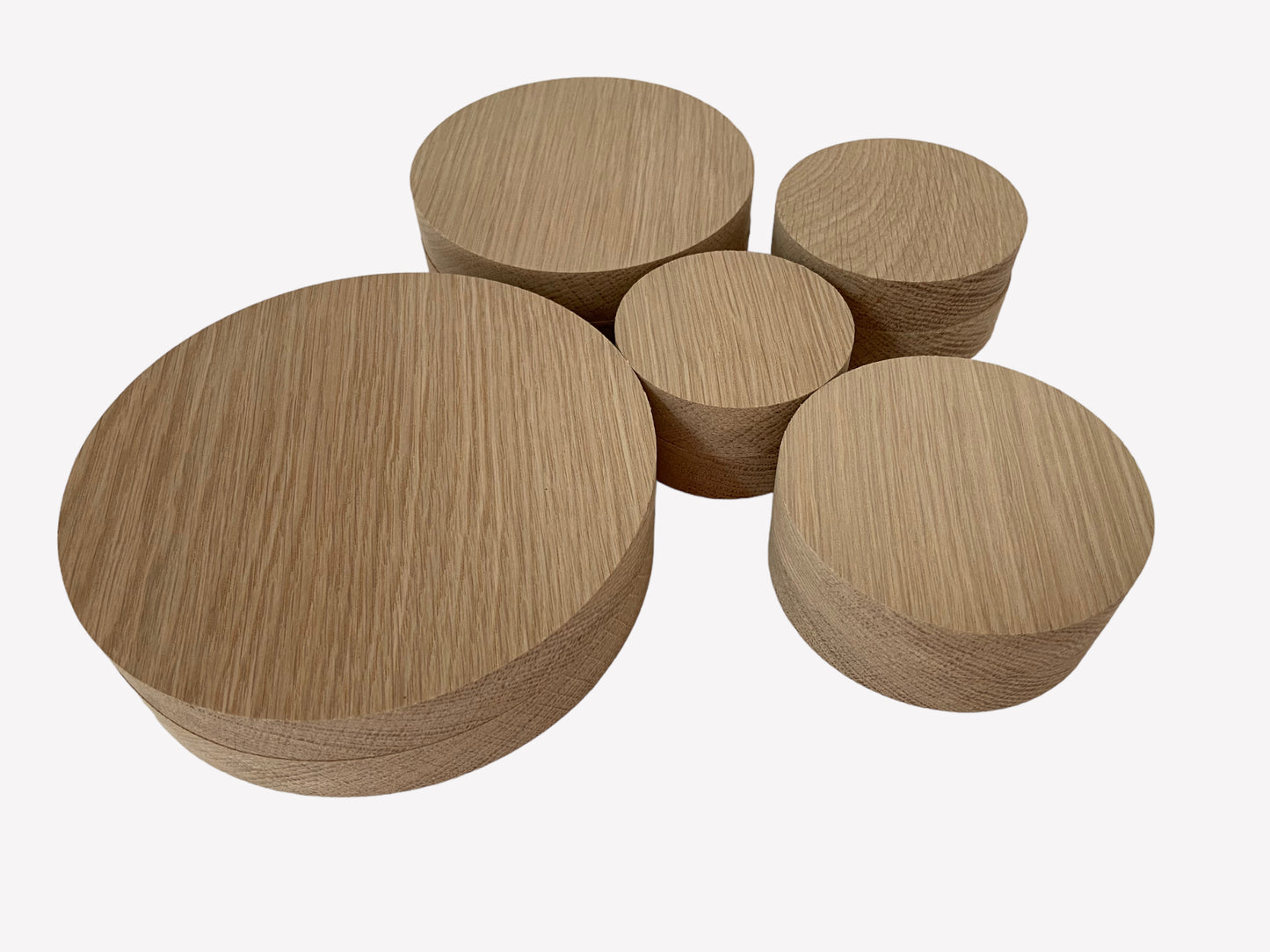 Oak Blanks, solid oak circle disks, Pack of 5 for crafting and DIY projects