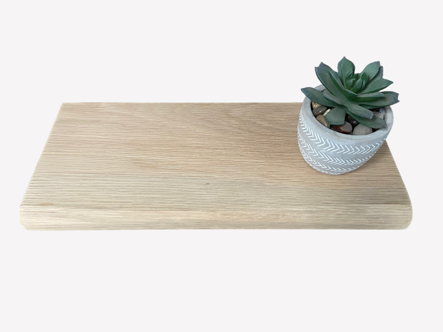 Slim Oak Floating Shelf - Live edge 35cm Deep x 15cm x 2.2cm Thick for plasterboard walls