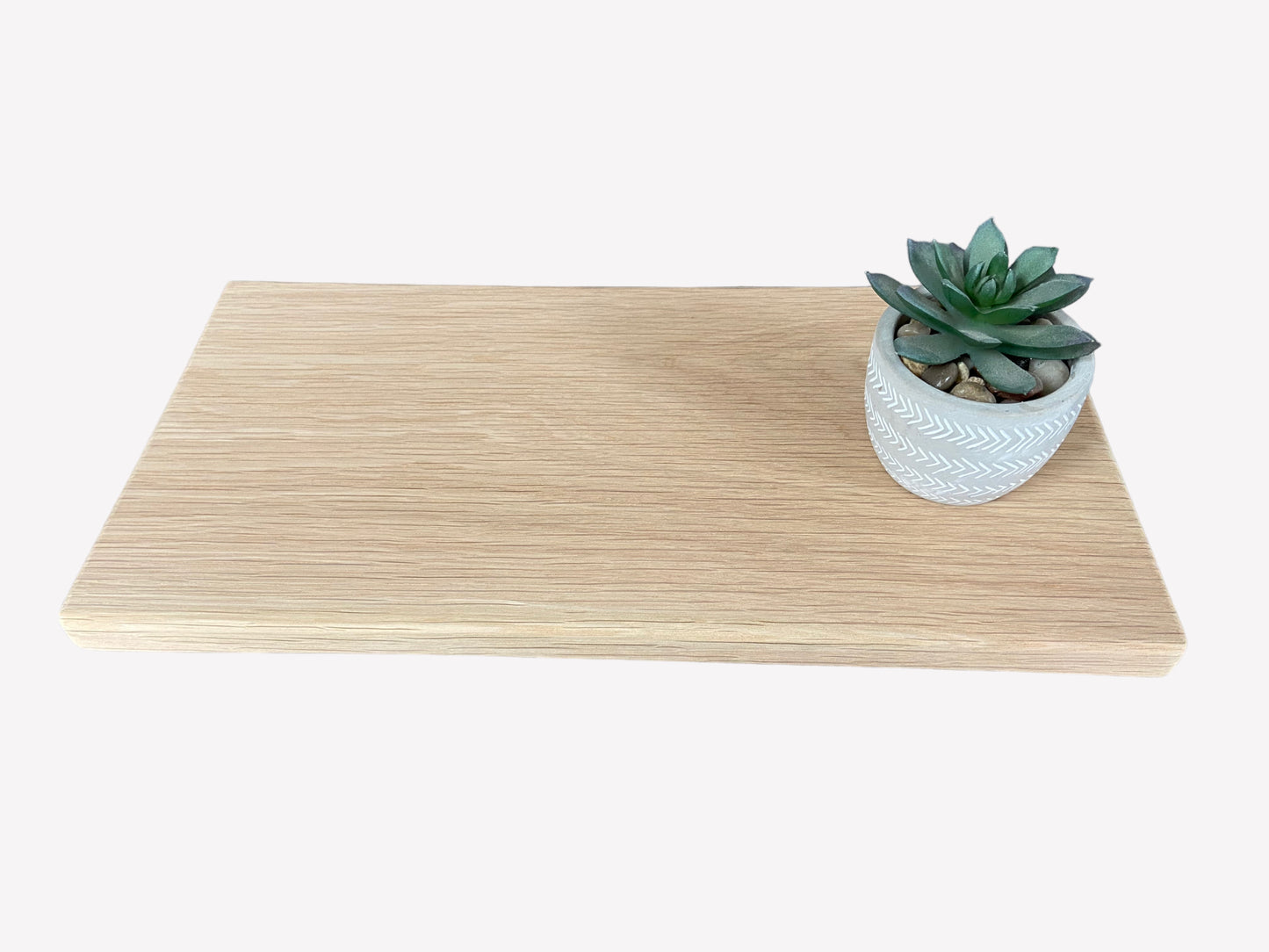 Oak Floating Shelf - 40cm in Length x 20cm Deep x 2cm Thick - For masonry walls