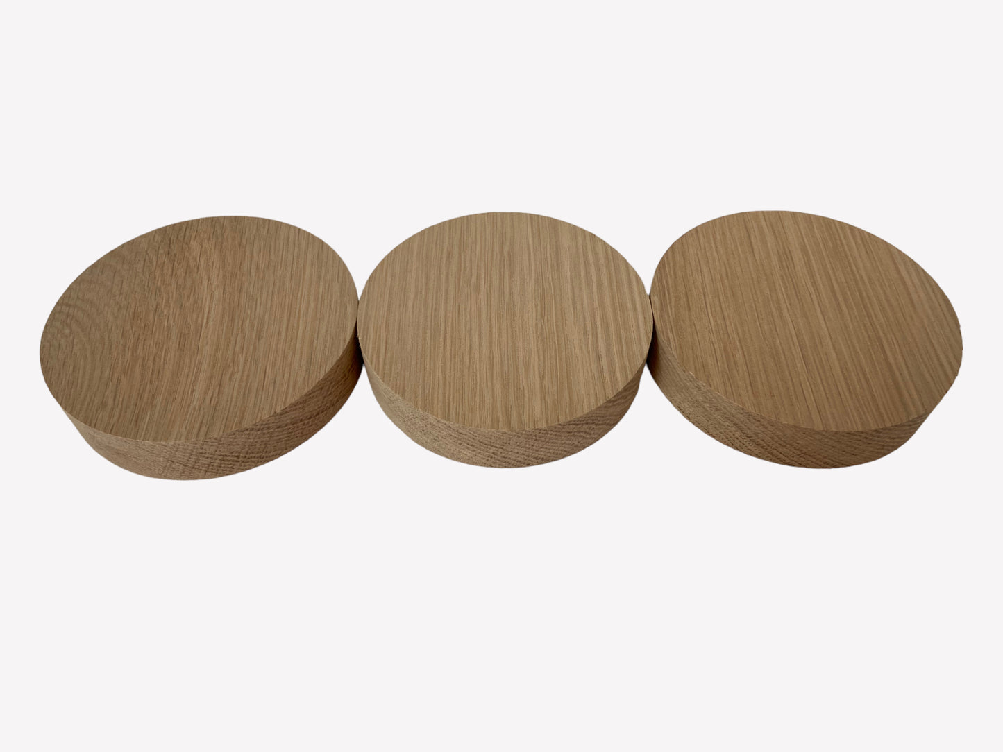 Oak Blanks, solid oak circle disks, Pack of 3 for crafting and DIY projects