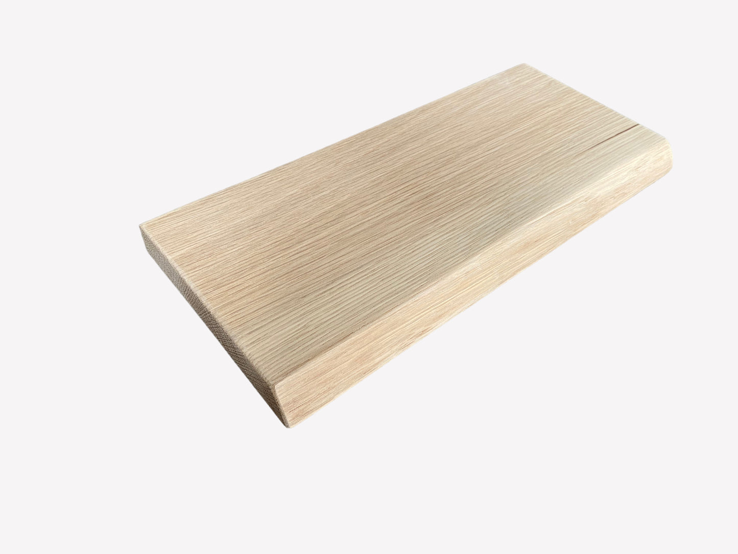 Slim Oak Floating Shelf - Live edge 35cm Deep x 15cm x 2.2cm Thick for plasterboard walls