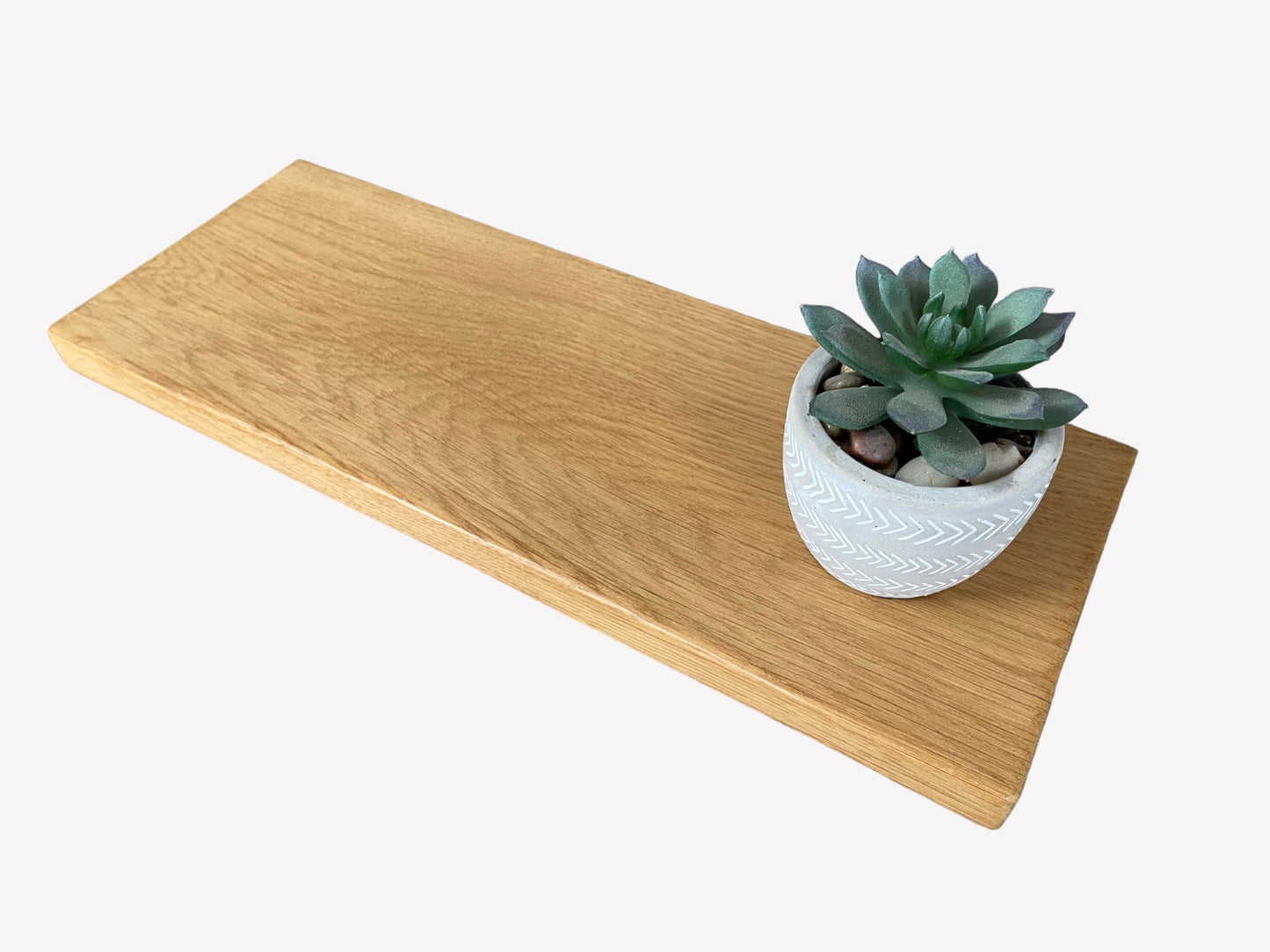 Antique Brown Slim Oak Floating Shelf - 15cm Deep x 2.2cm Thick for Plasterboard walls