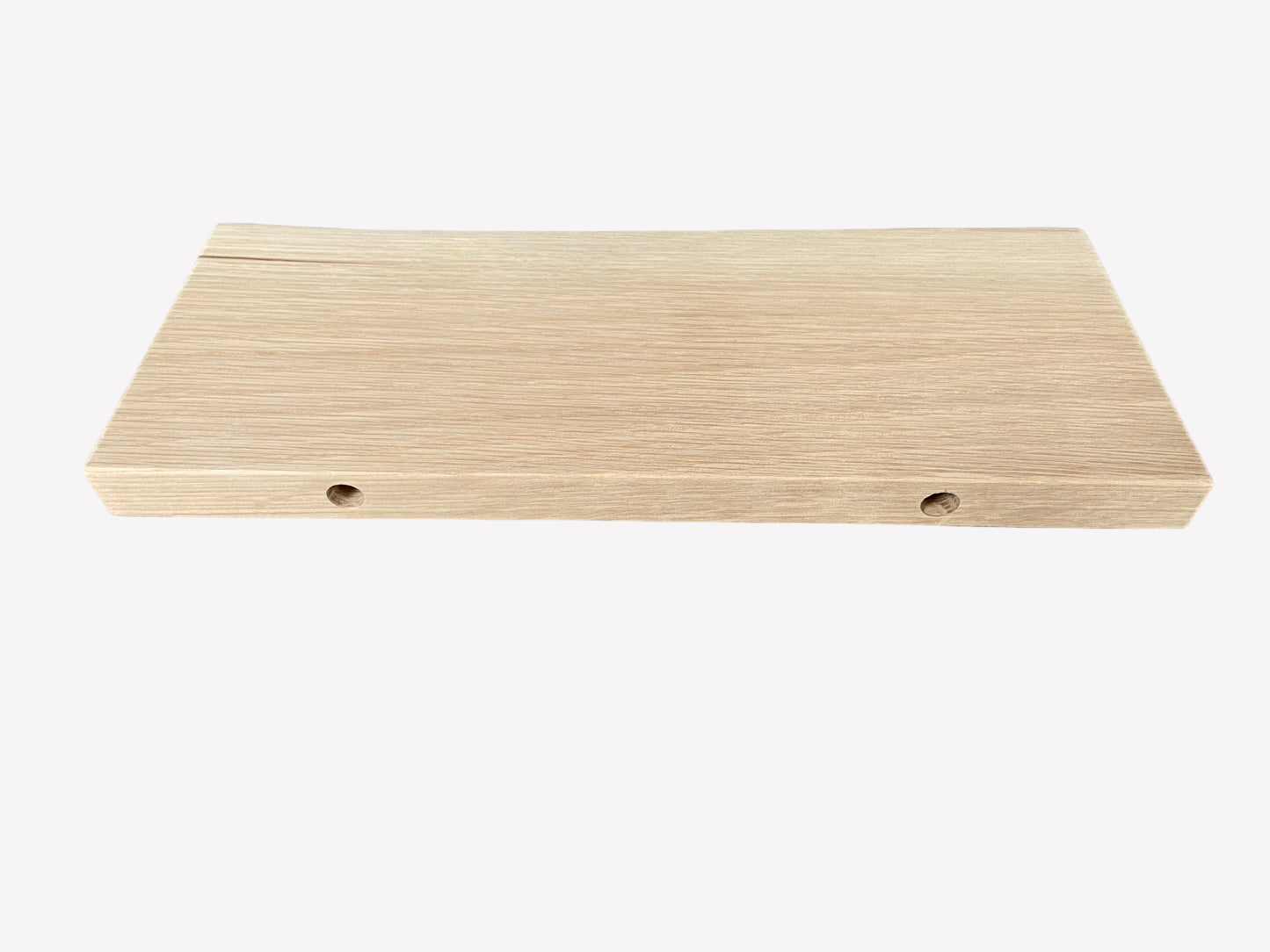 Slim Oak Floating Shelf - Live edge 35cm Deep x 15cm x 2.2cm Thick for plasterboard walls