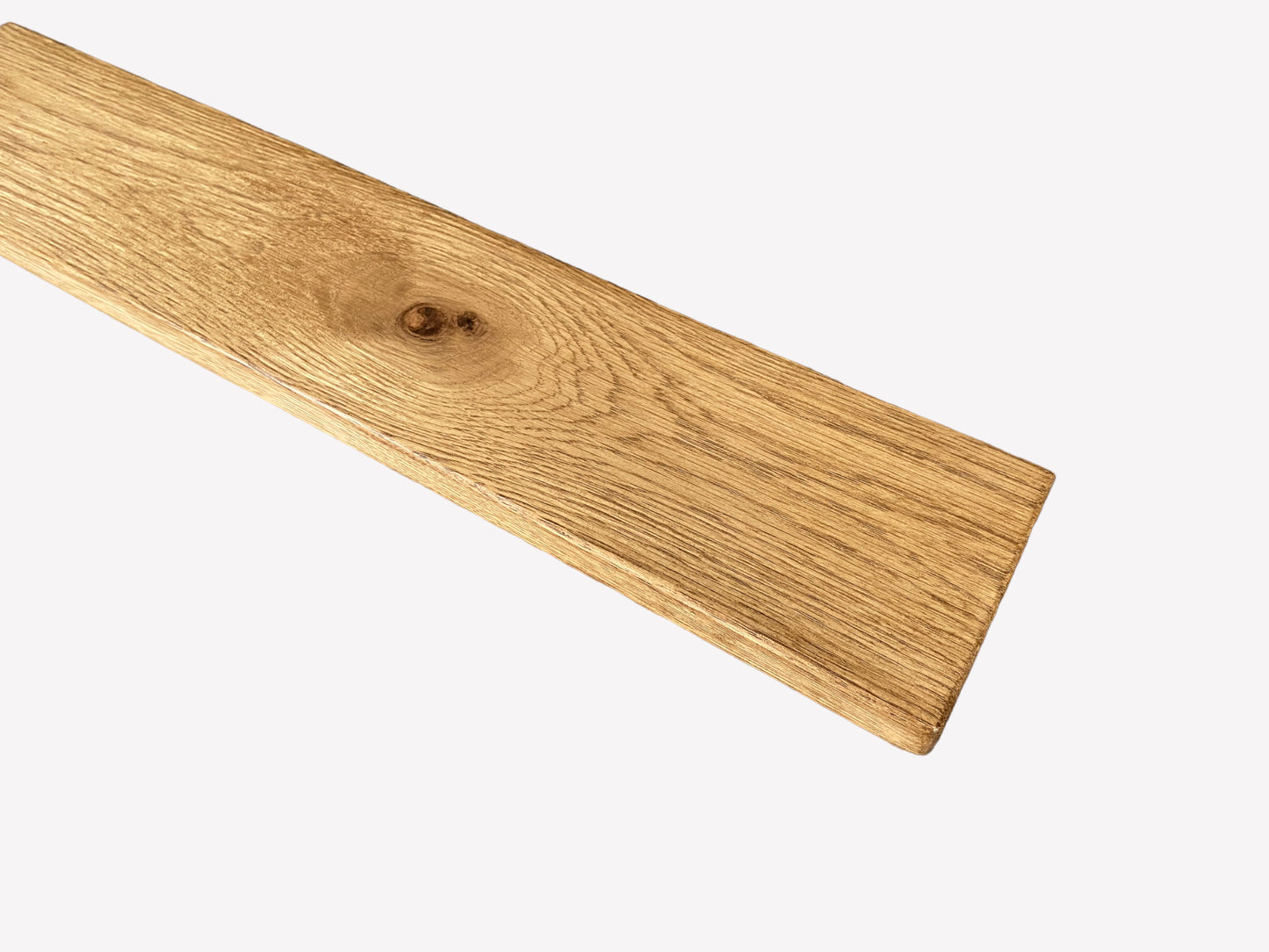 Oak Floating Shelf - 60cm in length x 12cm Deep x slim 2.2cm Thick - Stripped pine - For masonry walls