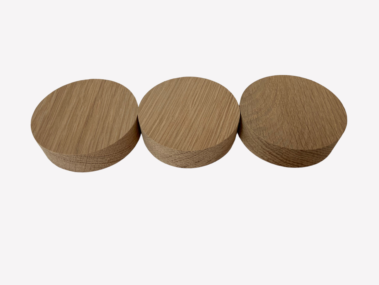 Oak Blanks, solid oak circle disks, Pack of 3 for crafting and DIY projects