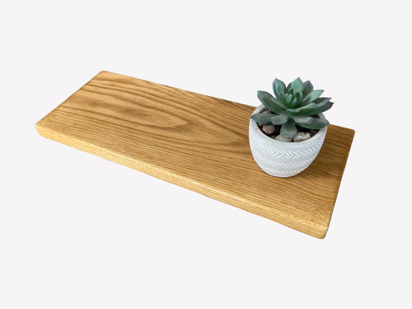 Antique Brown Slim Oak Floating Shelf - 40cm long x 15cm Deep x 2.2cm Thick for masonry walls