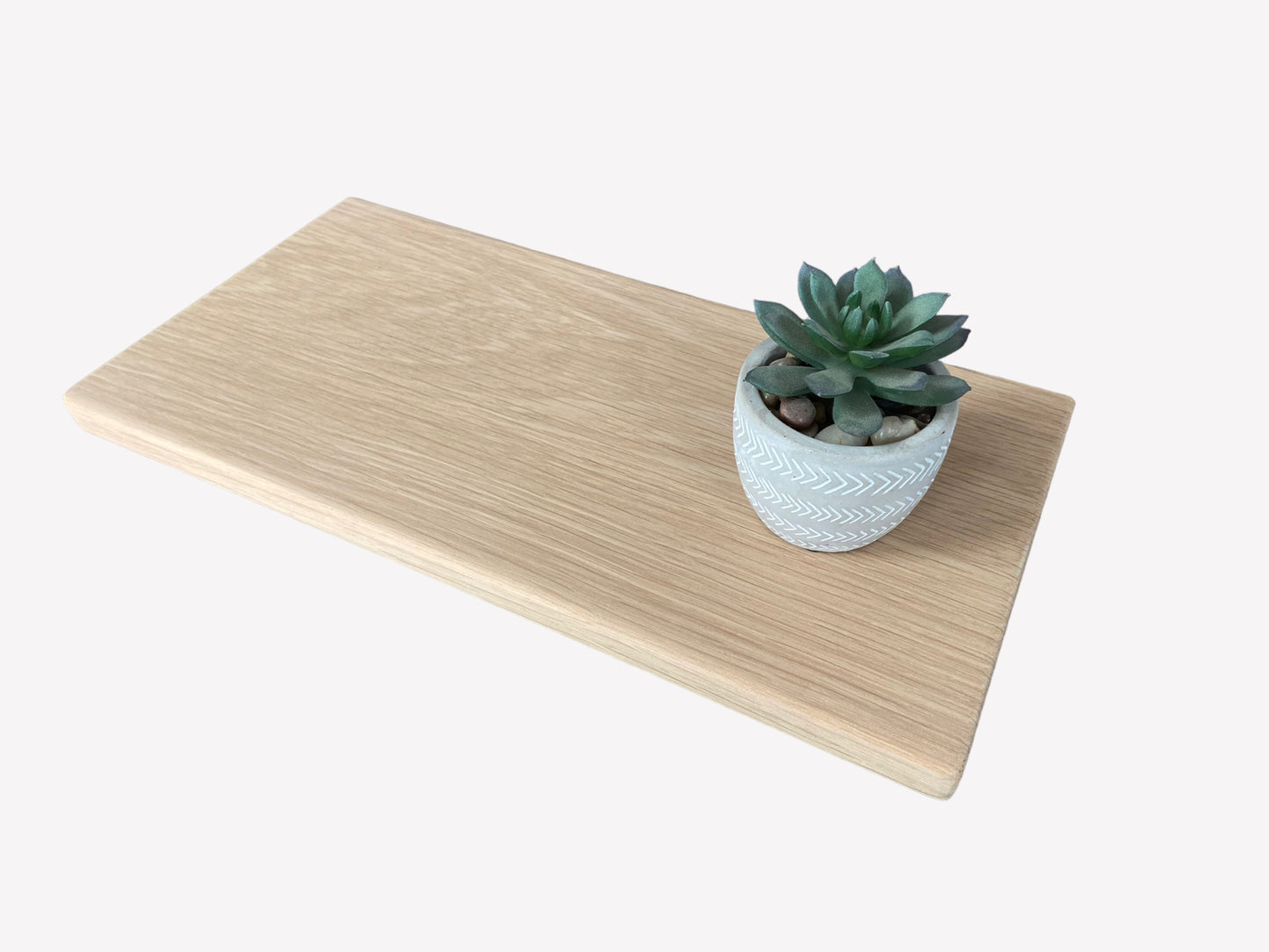 Oak Floating Shelf - 40cm in Length x 20cm Deep x 2cm Thick - For masonry walls