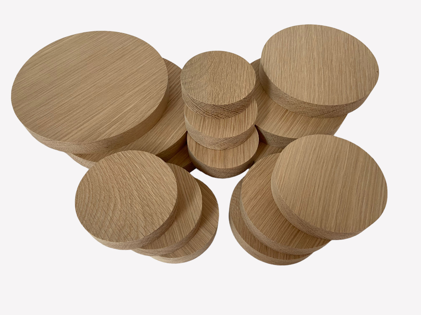 Oak Blanks, solid oak circle disks, Pack of 2 for crafting and DIY projects