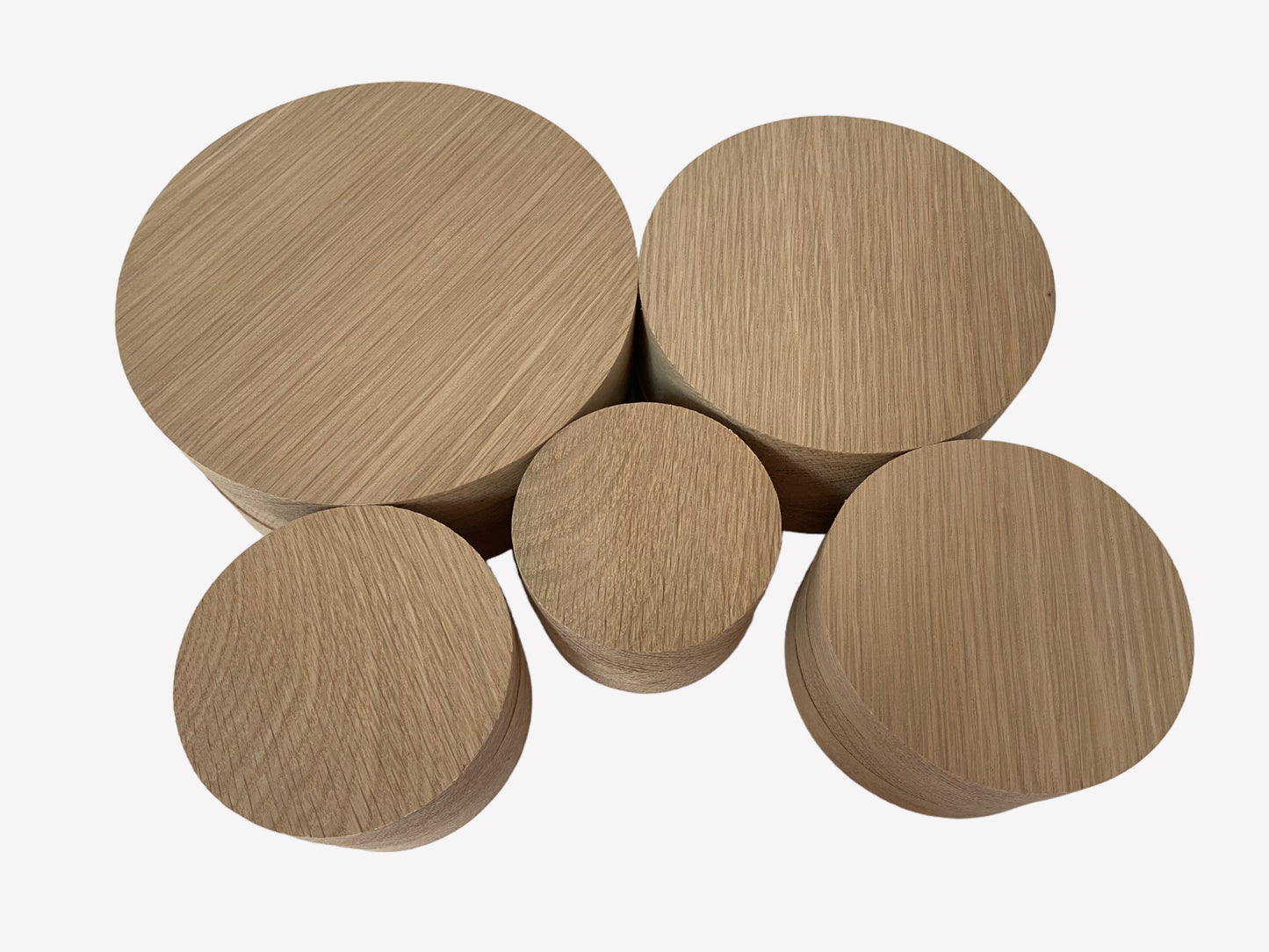 Oak Blanks, solid oak circle disks, Pack of 5 for crafting and DIY projects