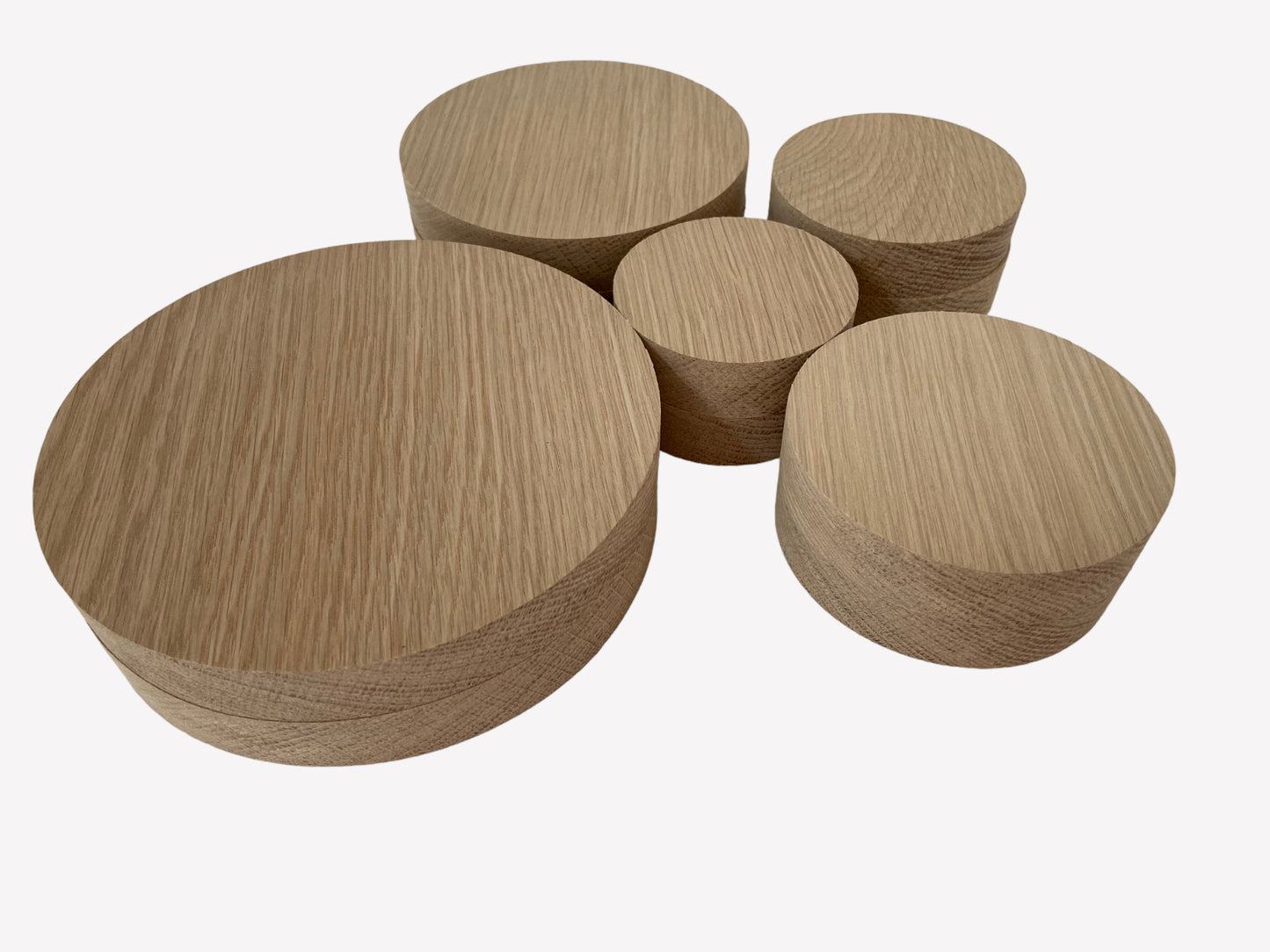 Oak Blanks, solid oak circle disks, Pack of 5 for crafting and DIY projects