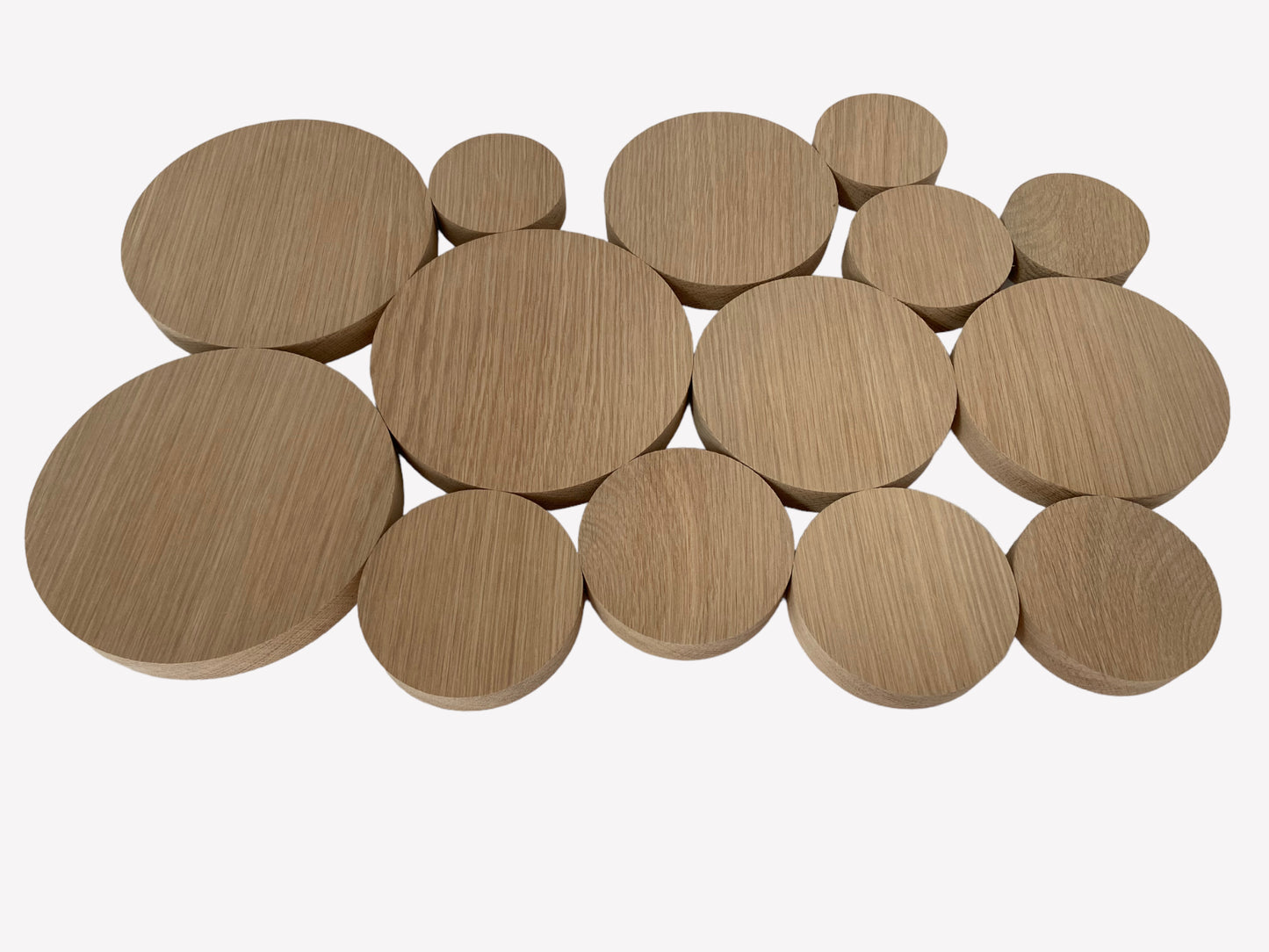 Oak Blanks, solid oak circle disks, Pack of 5 for crafting and DIY projects