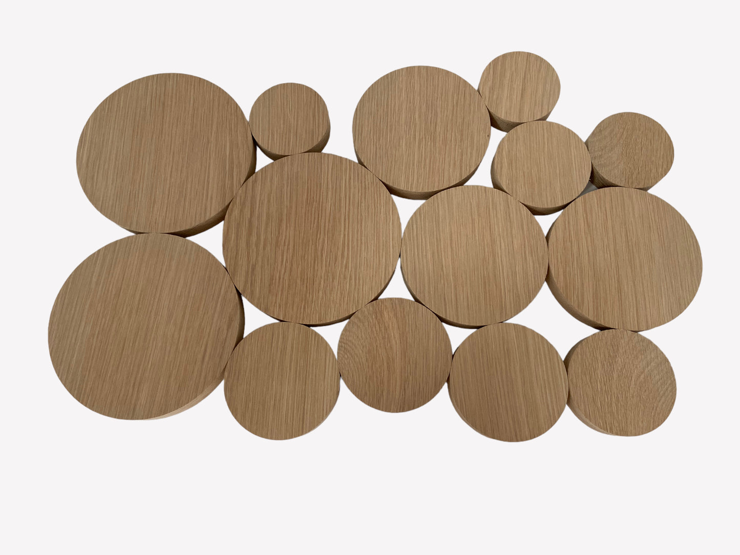 Oak Blanks, solid oak circle disks, Pack of 2 for crafting and DIY projects