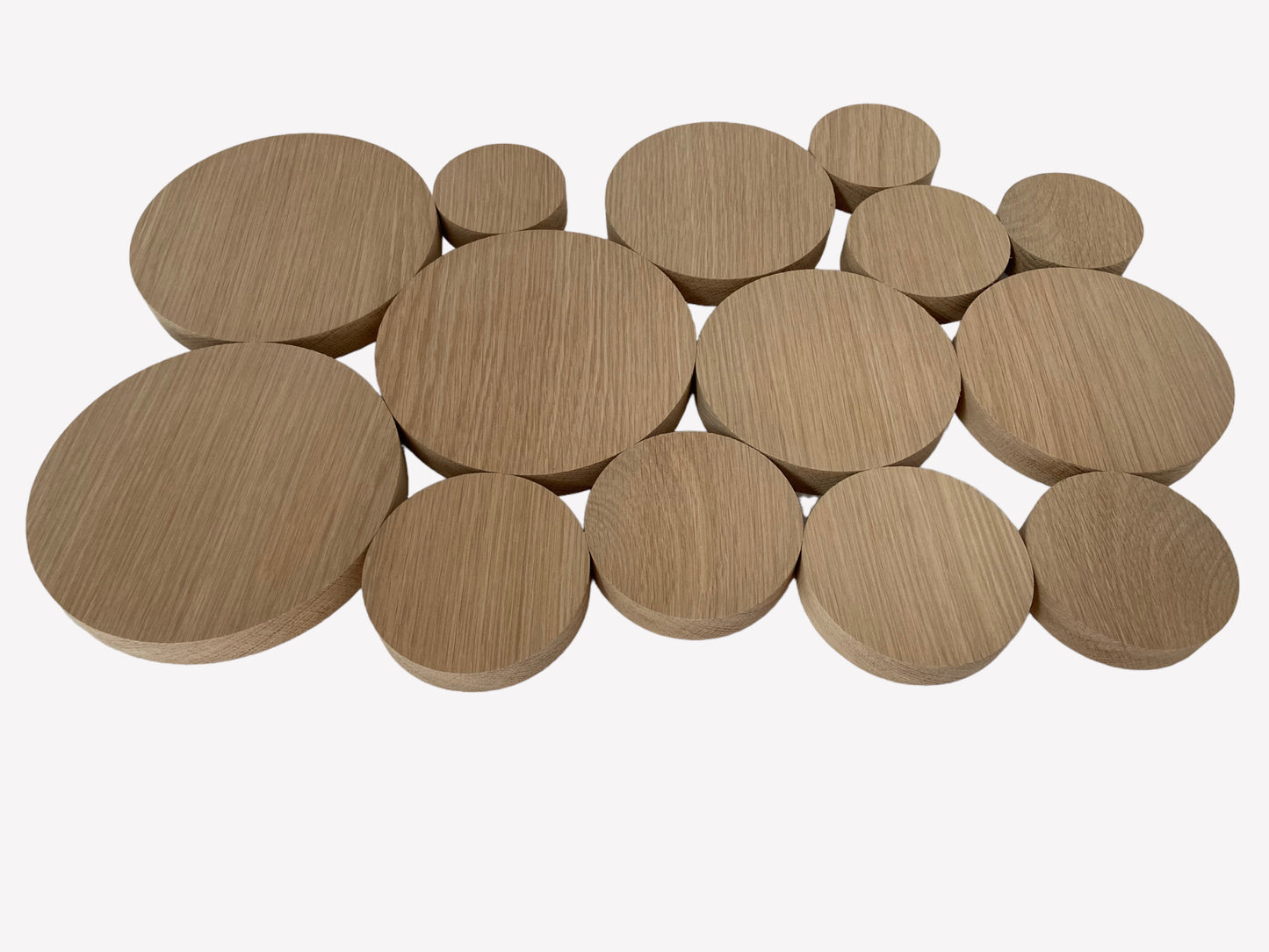 Oak Blanks, solid oak circle disks, Pack of 2 for crafting and DIY projects