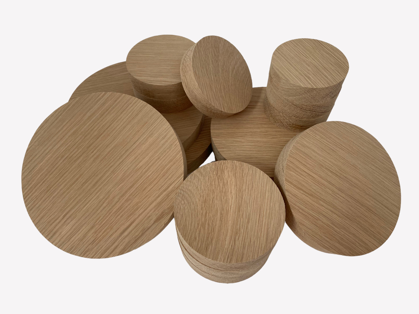 Oak Blanks, solid oak circle disks, Pack of 2 for crafting and DIY projects