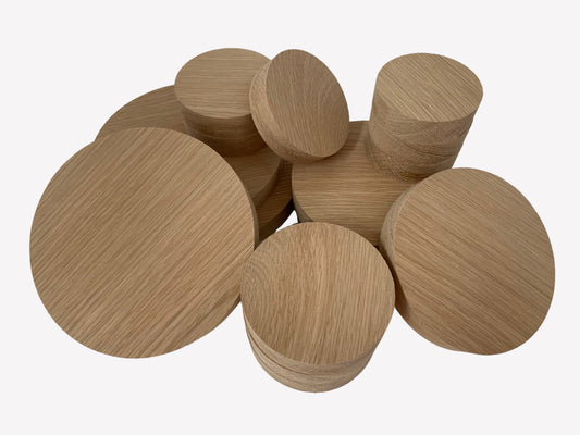 Oak Blanks, solid oak circle disks, for crafting and DIY projects