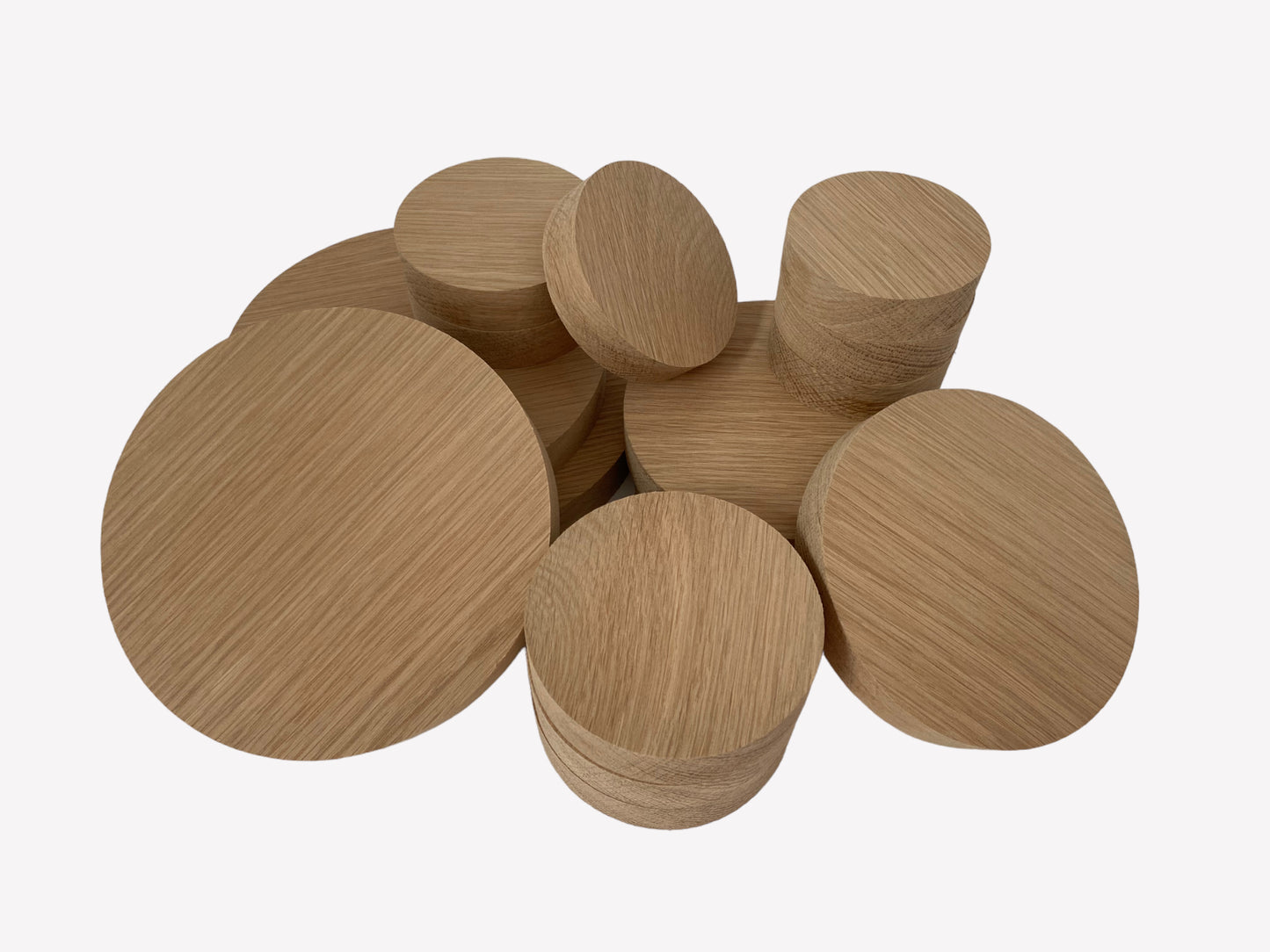 Oak Blanks, solid oak circle disks, Pack of 5 for crafting and DIY projects