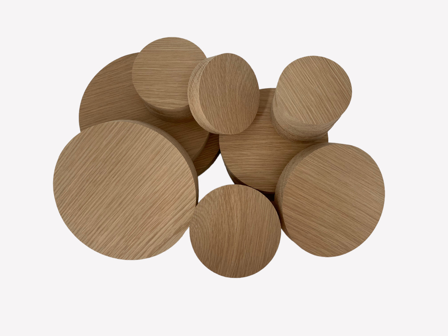 Oak Blanks, solid oak circle disks, Pack of 2 for crafting and DIY projects
