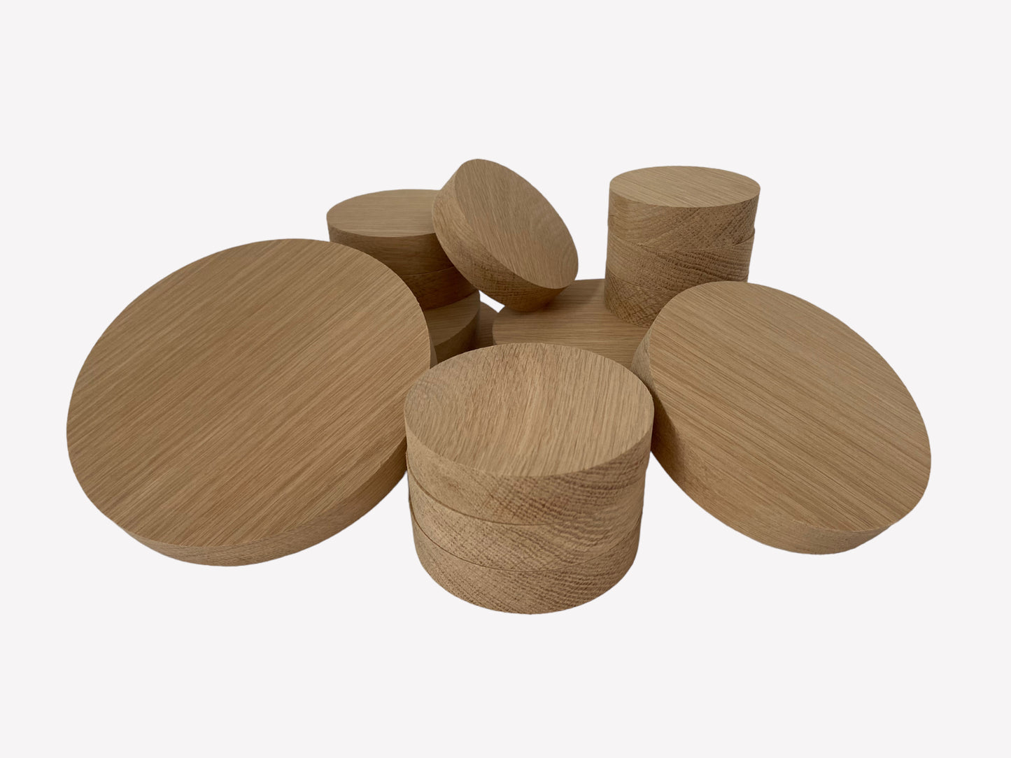 Oak Blanks, solid oak circle disks, Pack of 2 for crafting and DIY projects