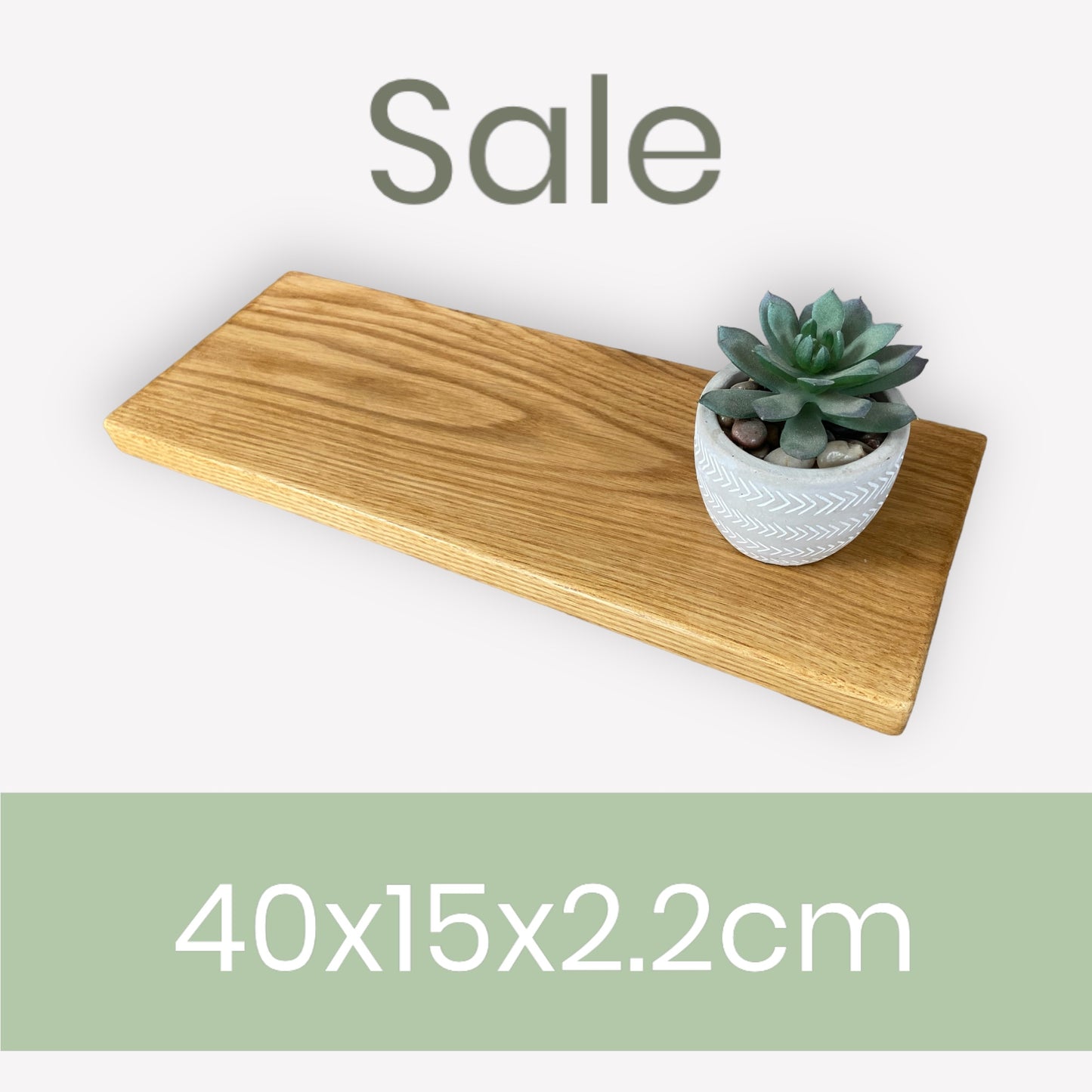 Antique Brown Slim Oak Floating Shelf - 40cm long x 15cm Deep x 2.2cm Thick for masonry walls