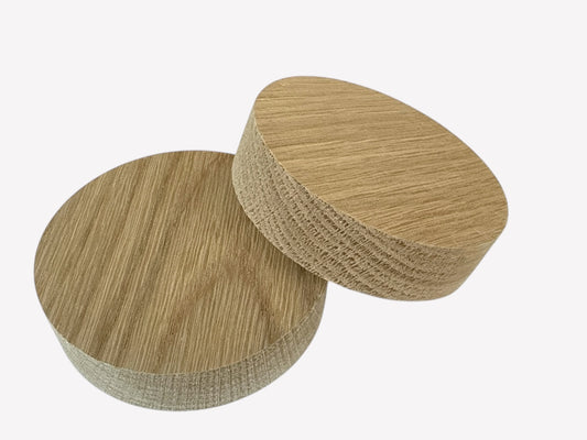 Oak Blanks, solid oak circle disks, Pack of 2 for crafting and DIY projects
