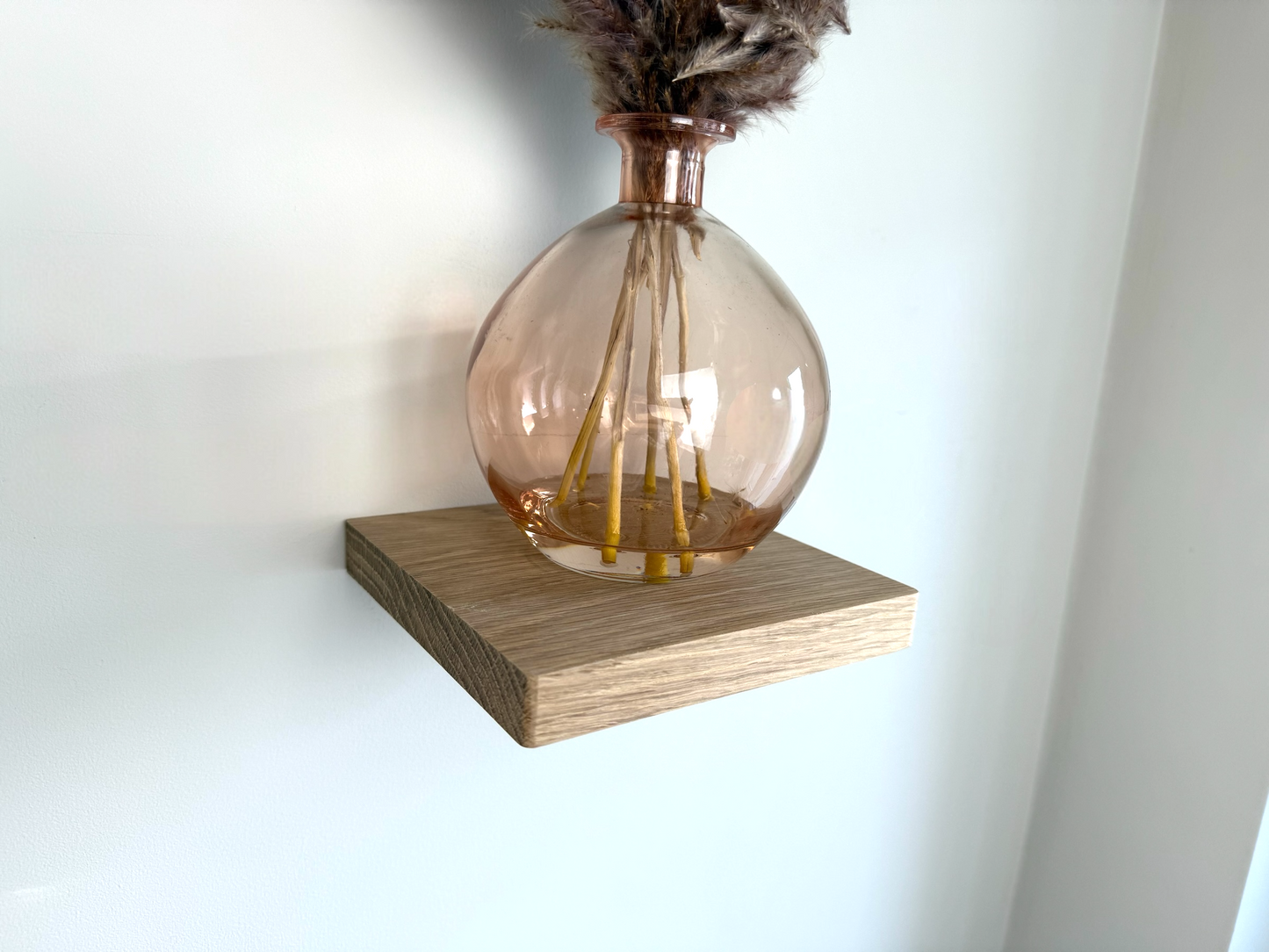 Small Square Oak Floating Shelf – Sleek & Modern Storage Solution